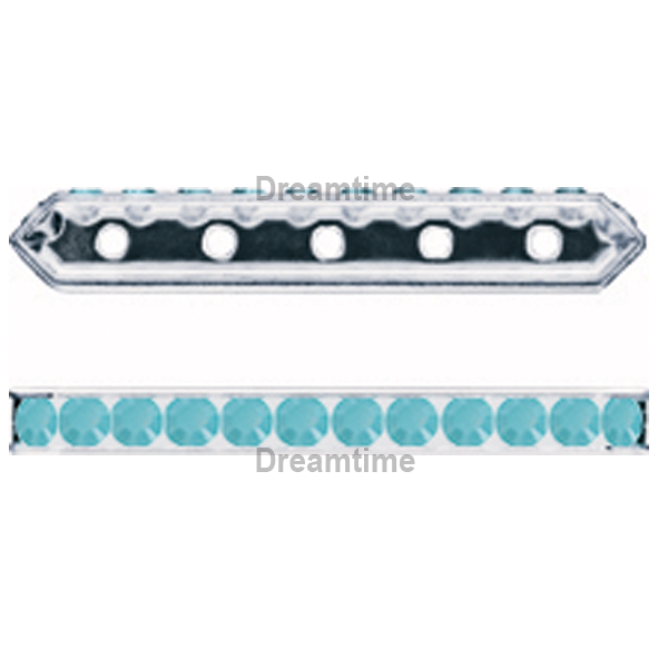 Dreamtime Crystal DC 77730 Rondelle Spacer Bars 5 Hole Turquoise/Silver